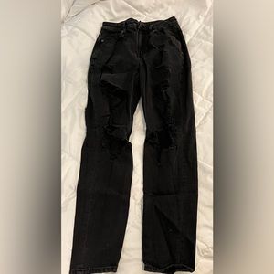American Eagle black mom jeans